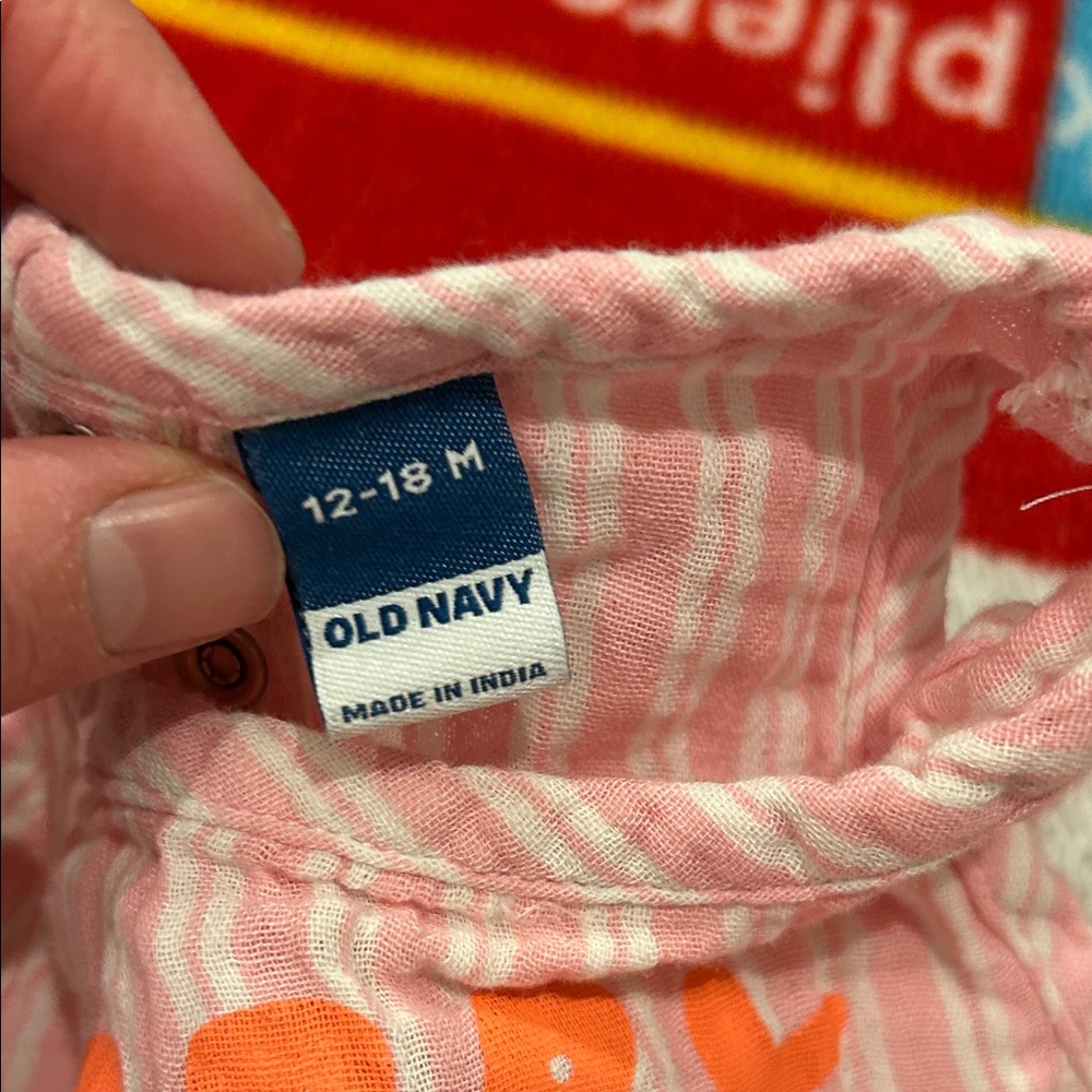 Old Navy Blue Romper with Sunflower Print - Picture 3 of 3